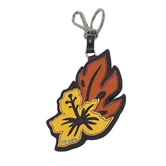 PRADA Leather "leaf" Key Chain/Fob/Bag Charm #1098 - Picture 2 of 6